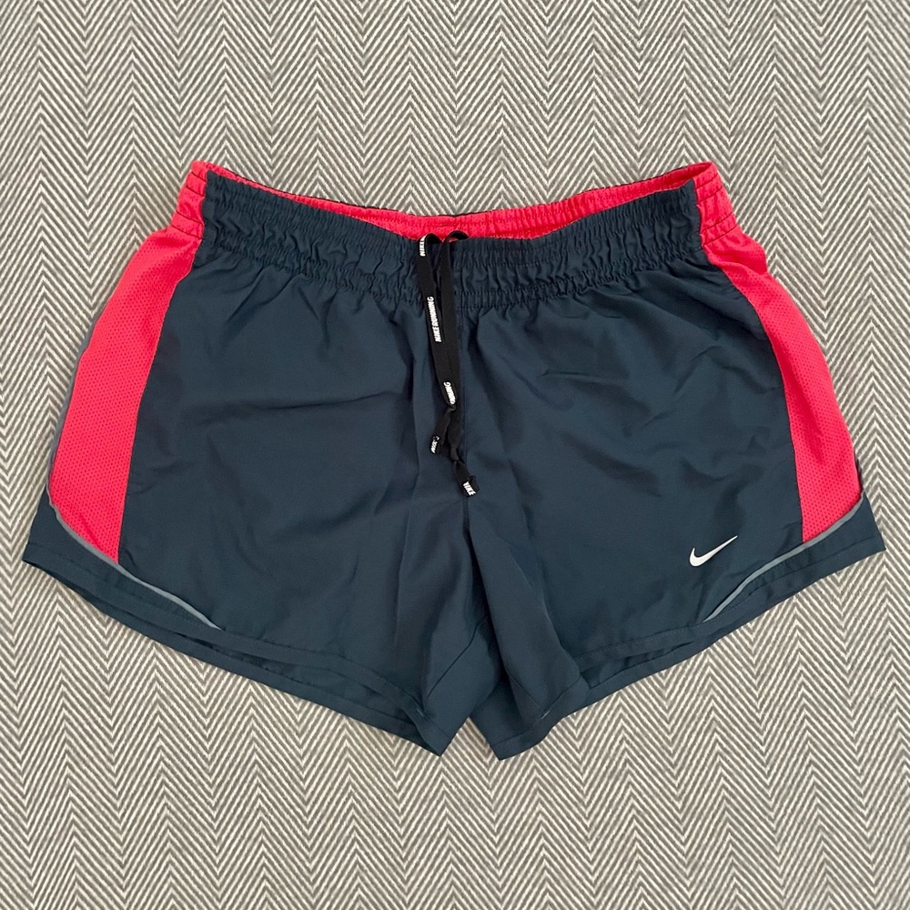 Nike Dri-Fit navy/pink running shorts